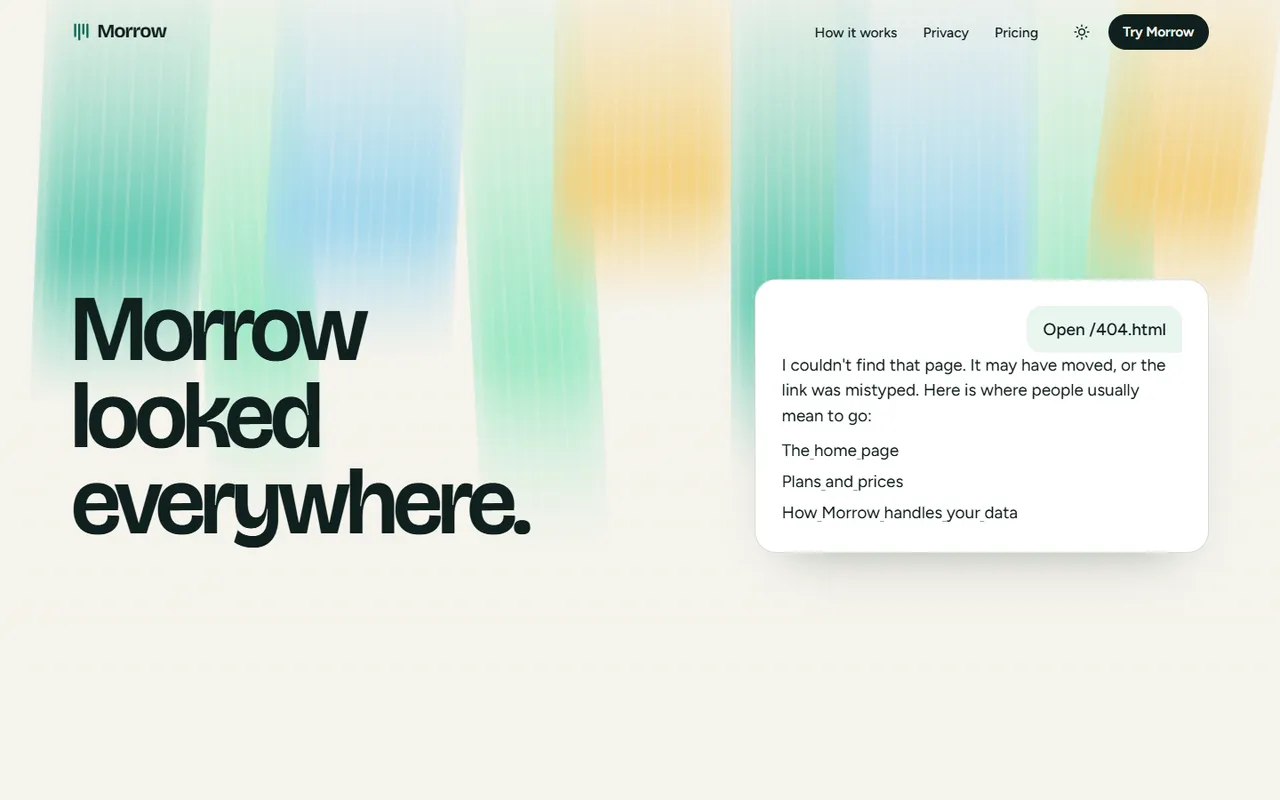 Morrow: 404 page