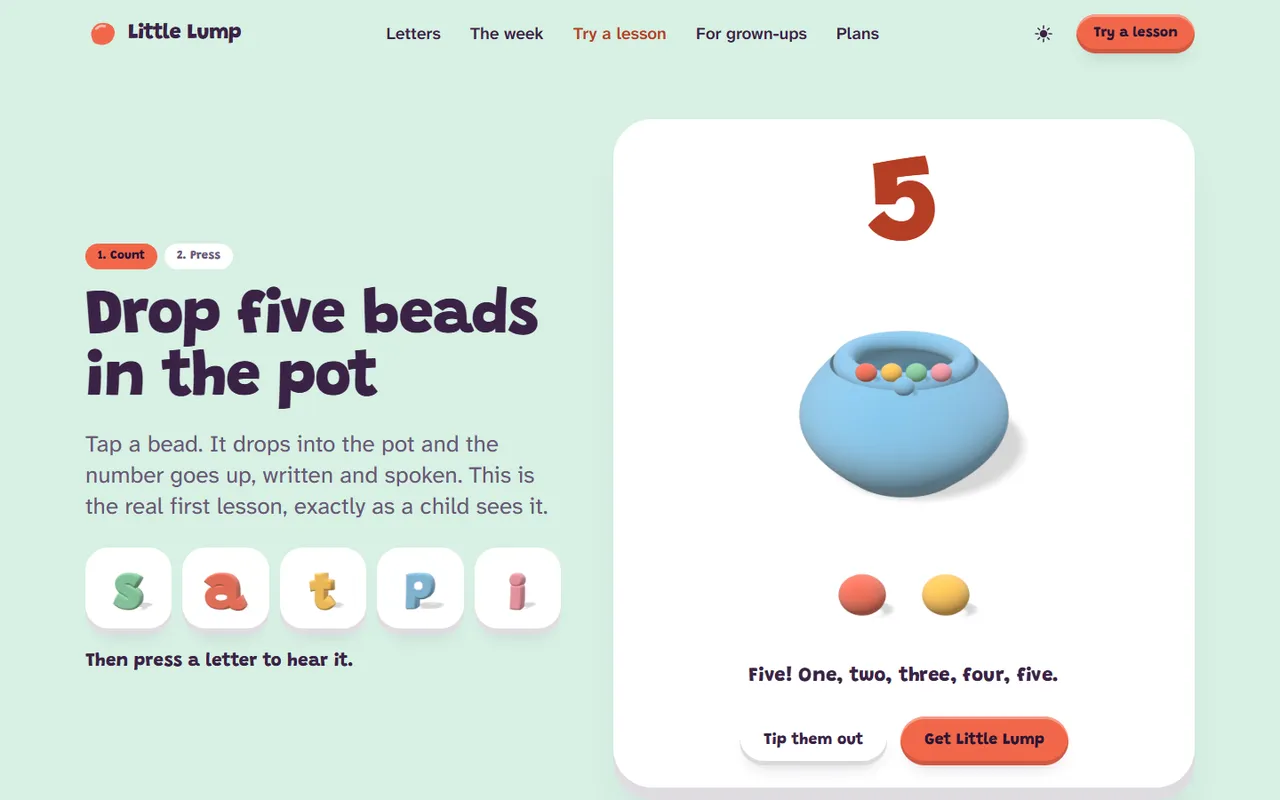 Little Lump: lesson page