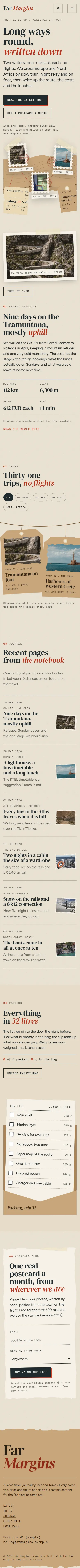 Far Margins on a phone, 390 pixels wide