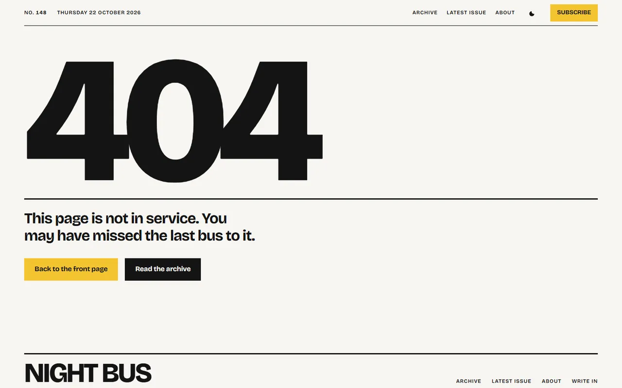 Dispatch: 404 page