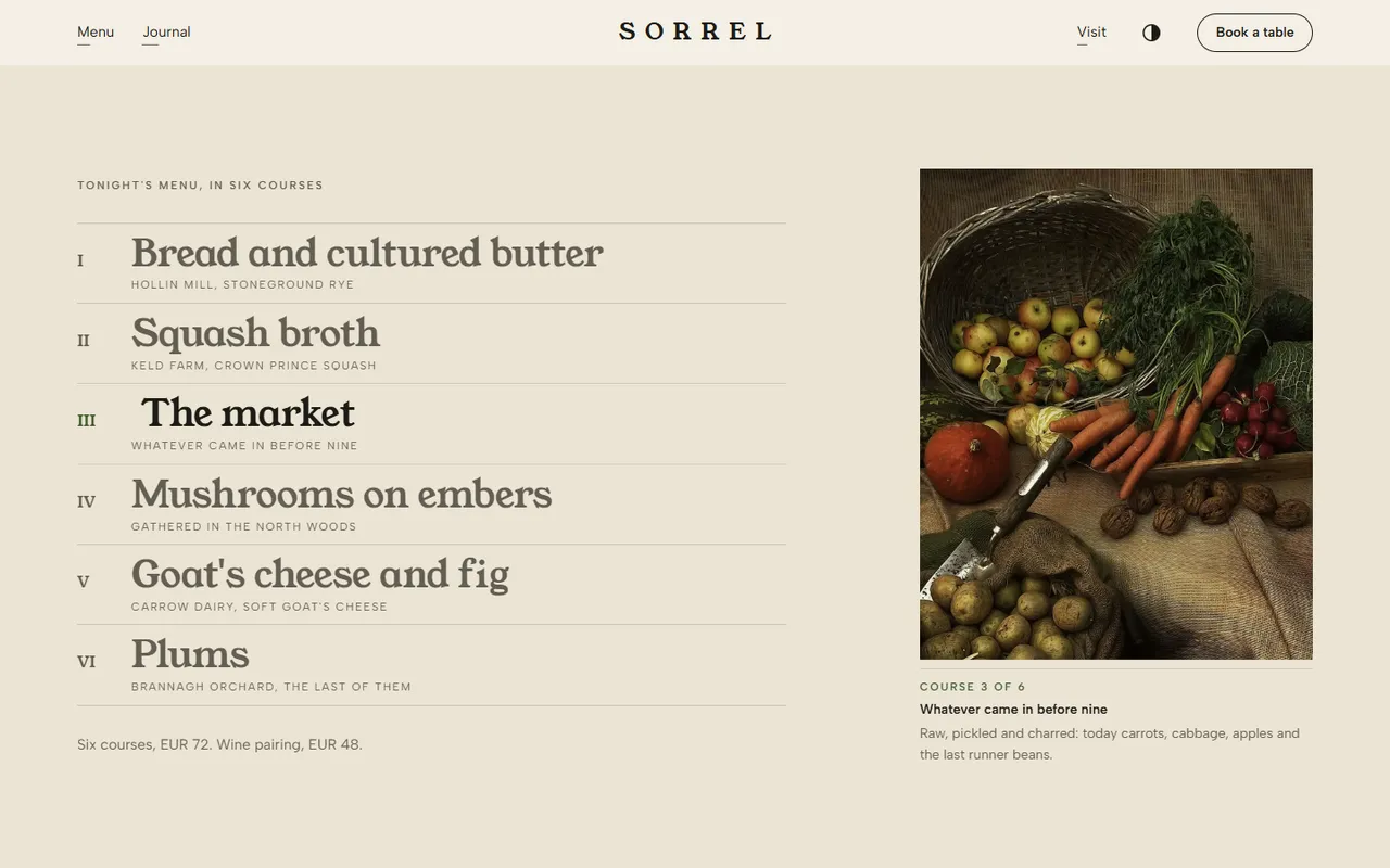Folio: courses page