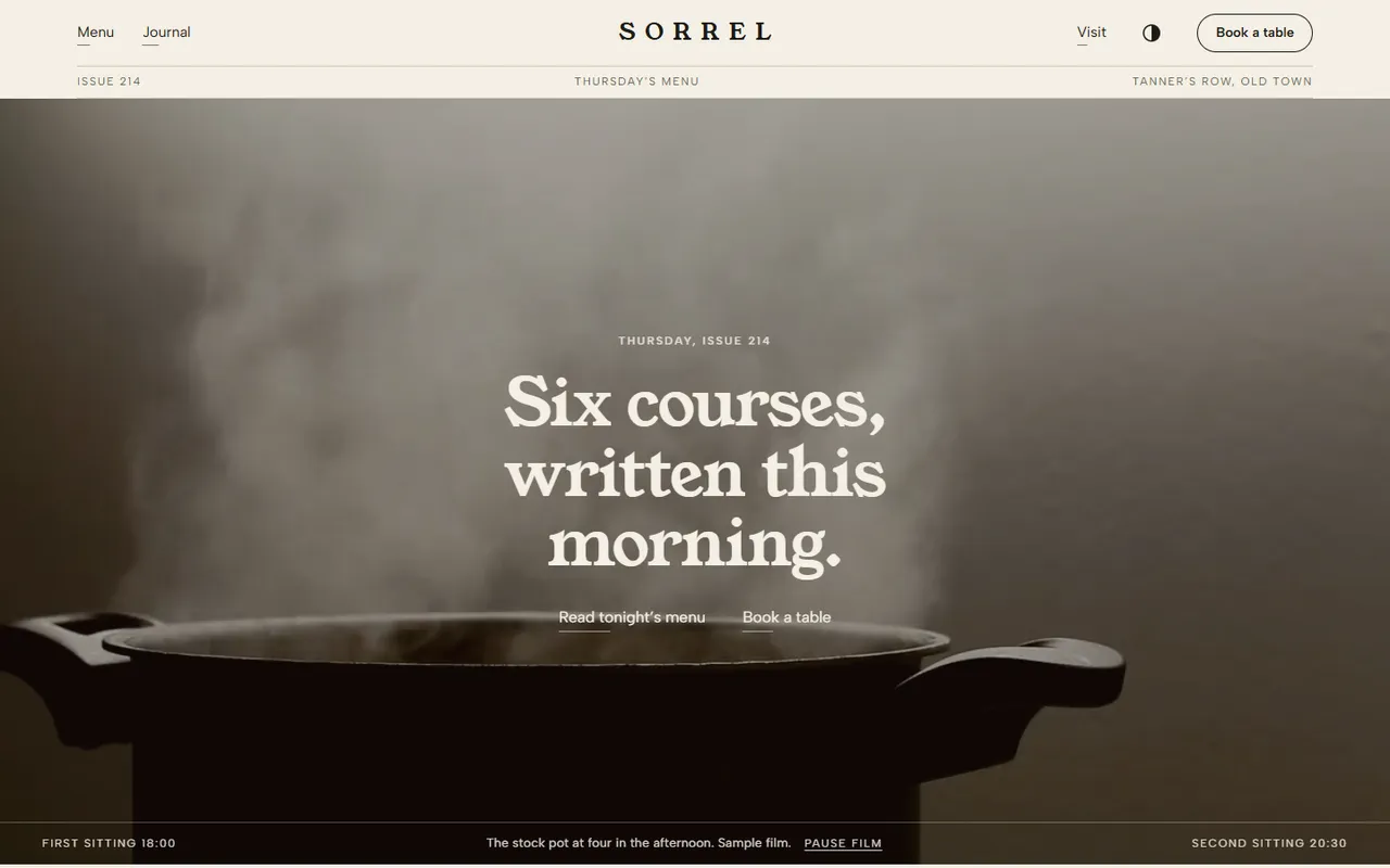 Folio home page, light theme