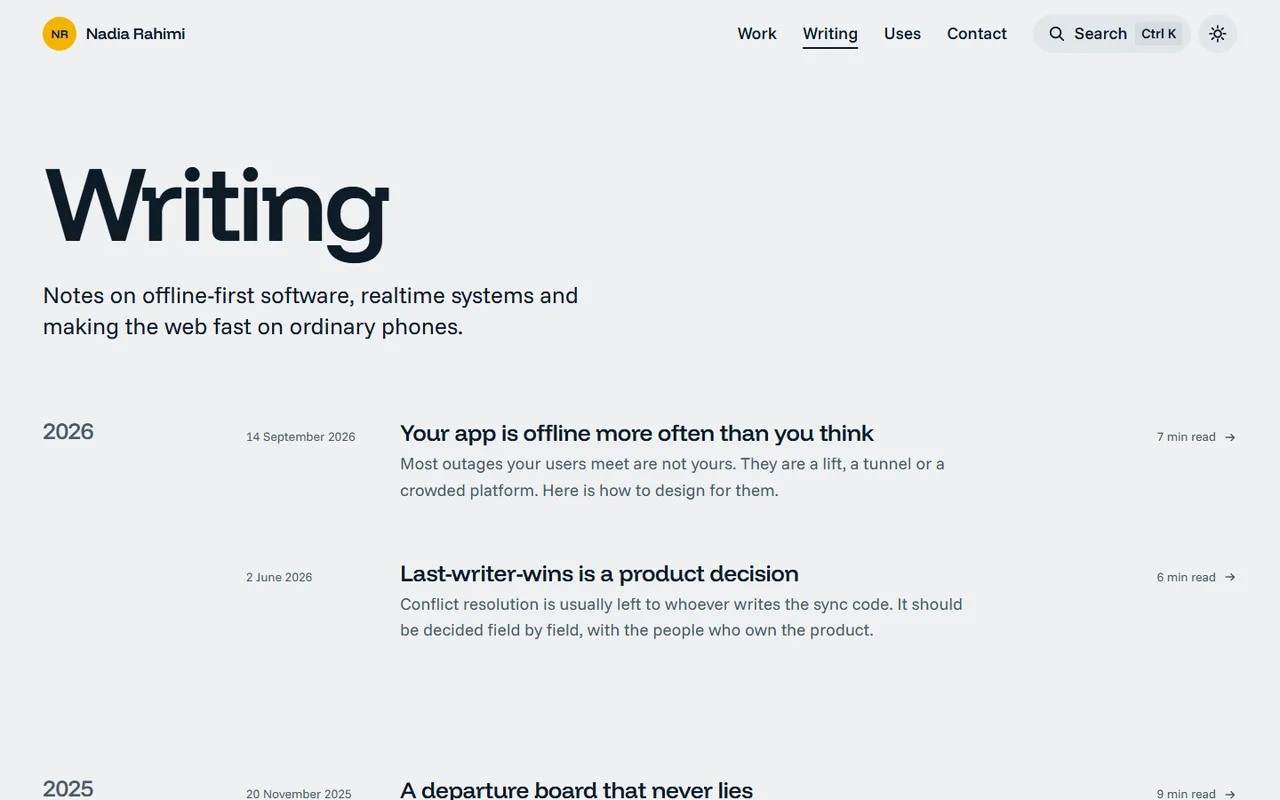Folio: writing page