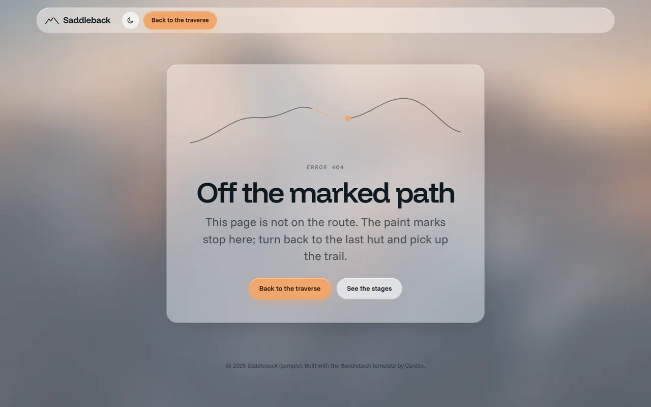 Saddleback: 404 page