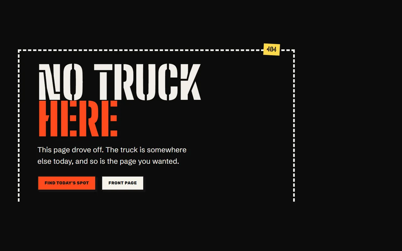 Noodle Riot: 404 page, dark theme