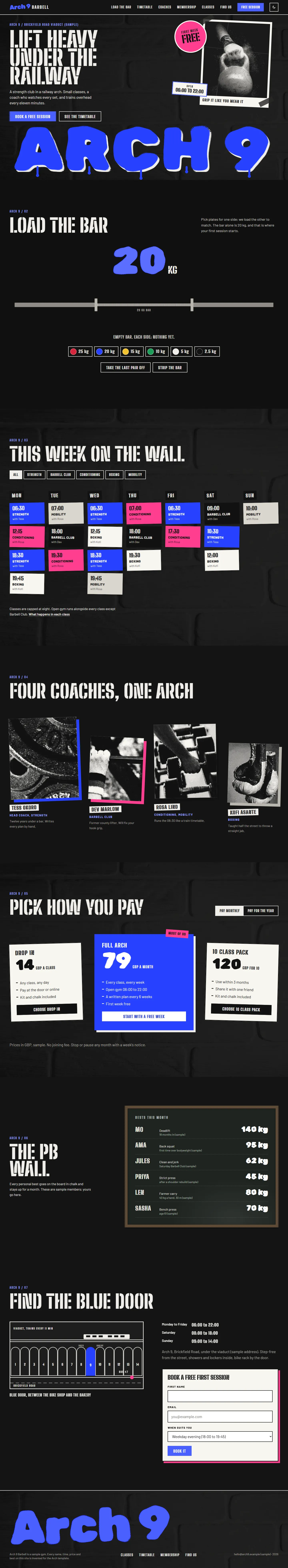 Arch home page, dark theme, at 1440 pixels wide
