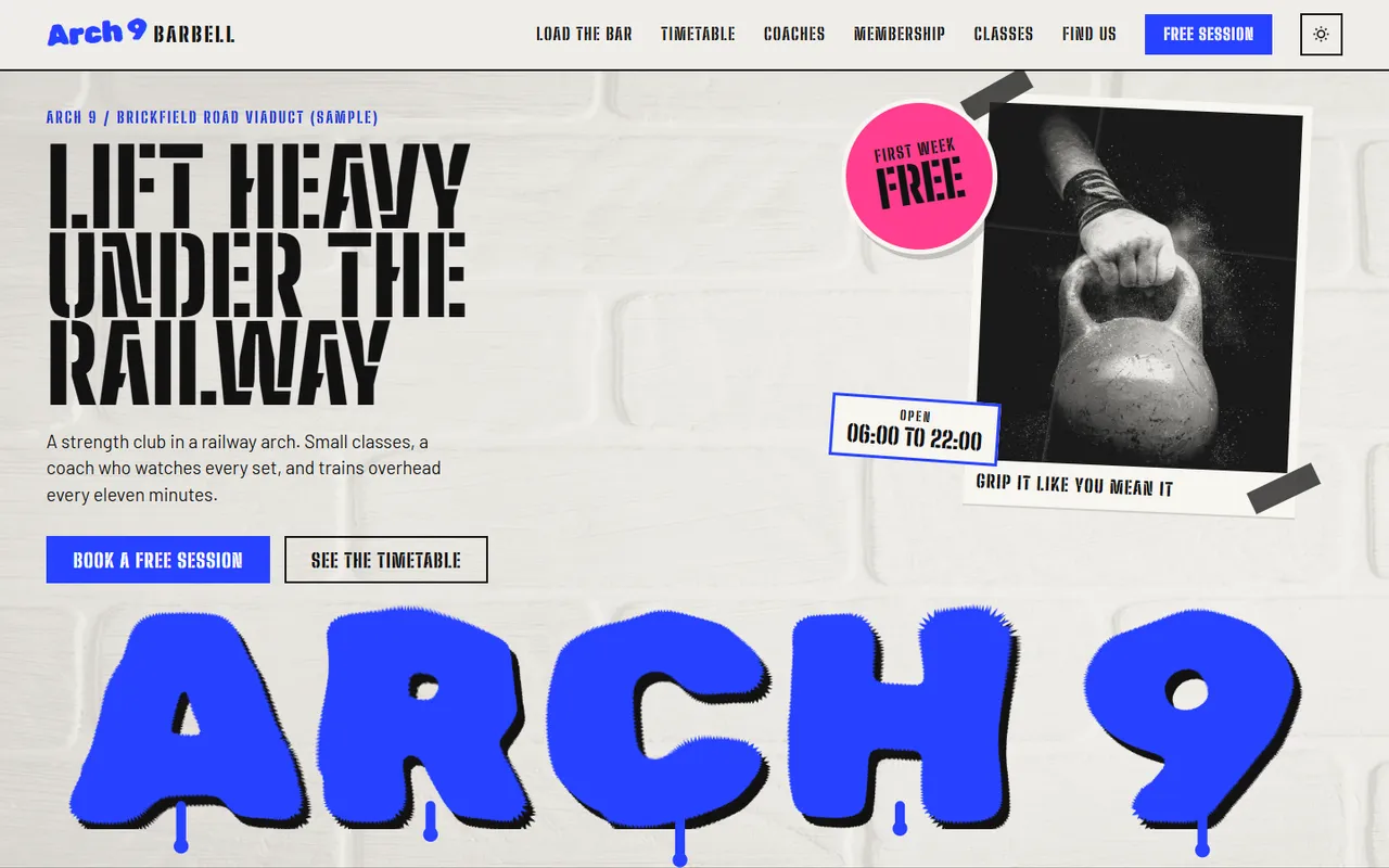 Arch home page, light theme