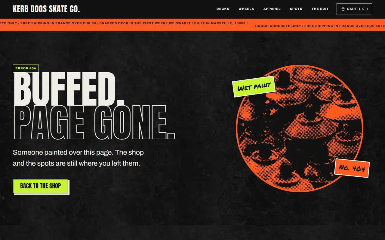 Kerb: 404 page