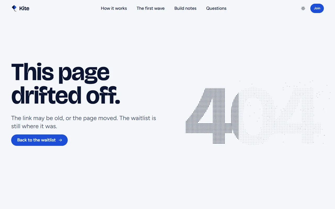 Kite: 404 light page