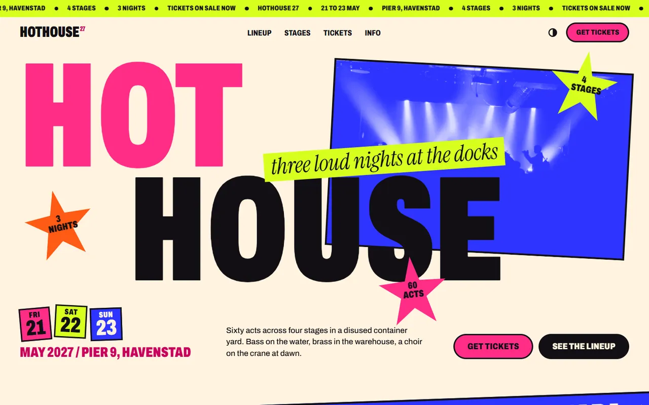 Hothouse home page, light theme