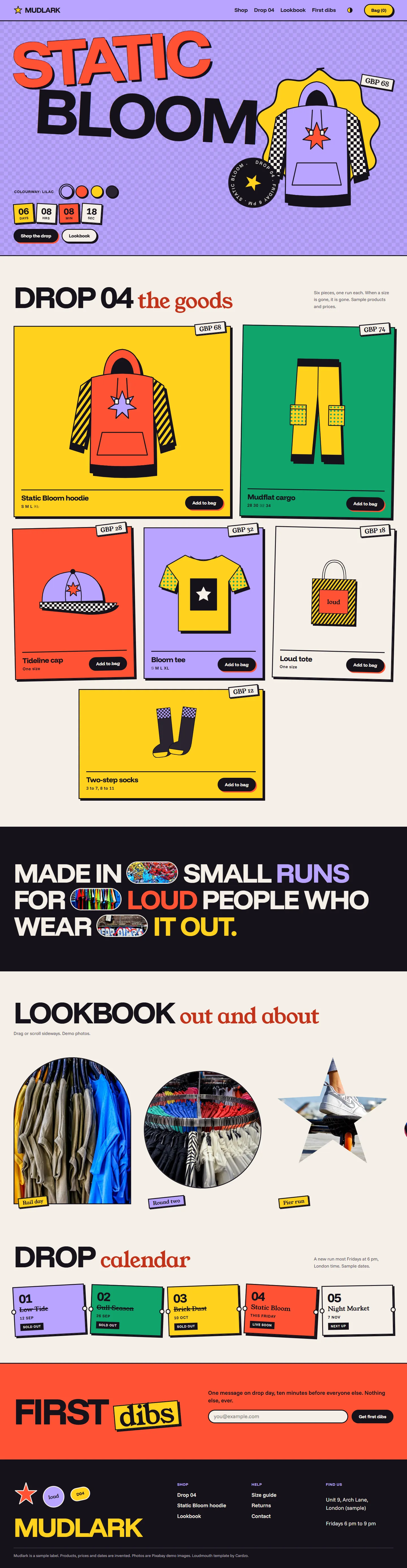 Loudmouth home page, light theme, at 1440 pixels wide