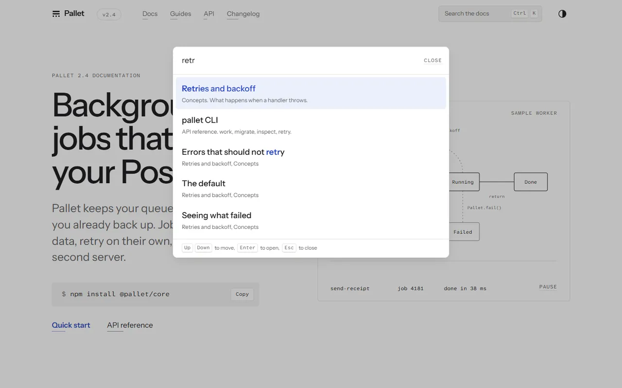 Index: search page