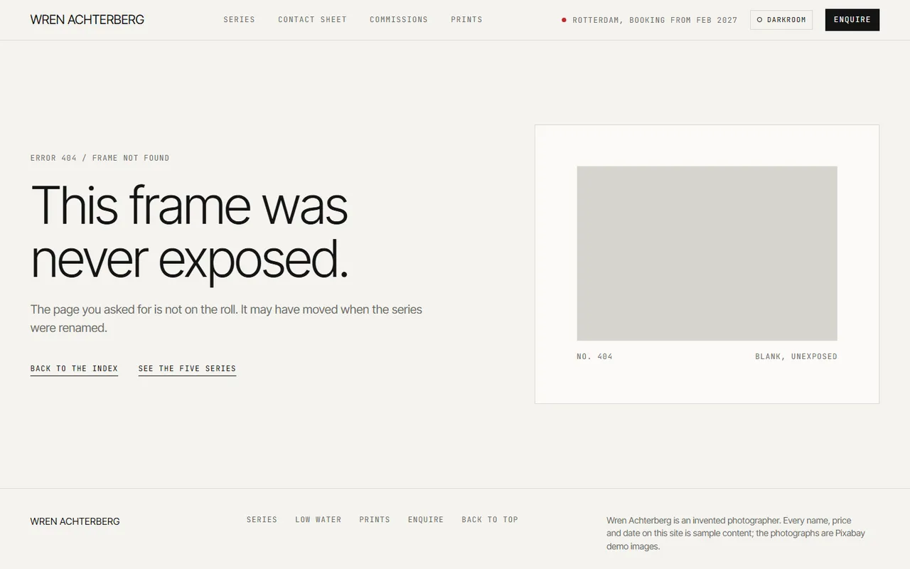 Darkroom: 404 page