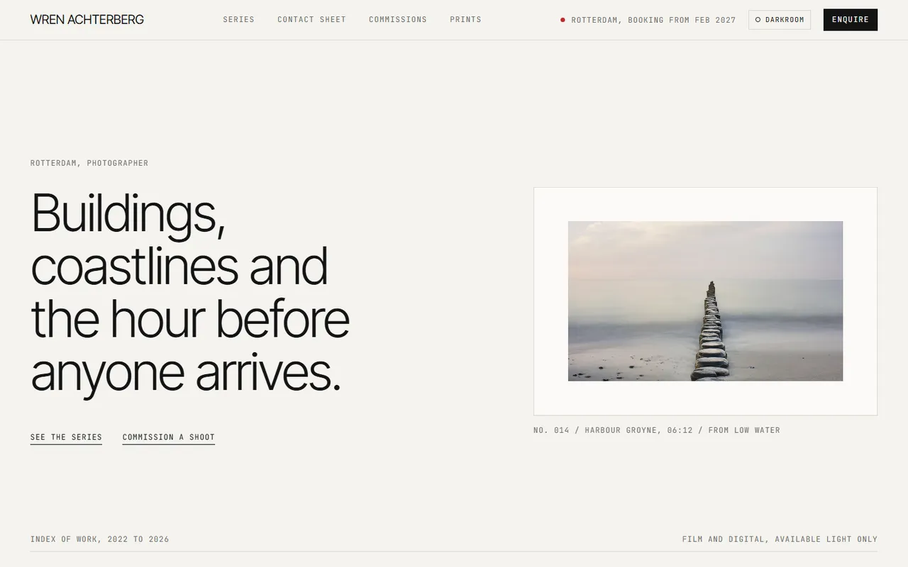 Darkroom home page, light theme