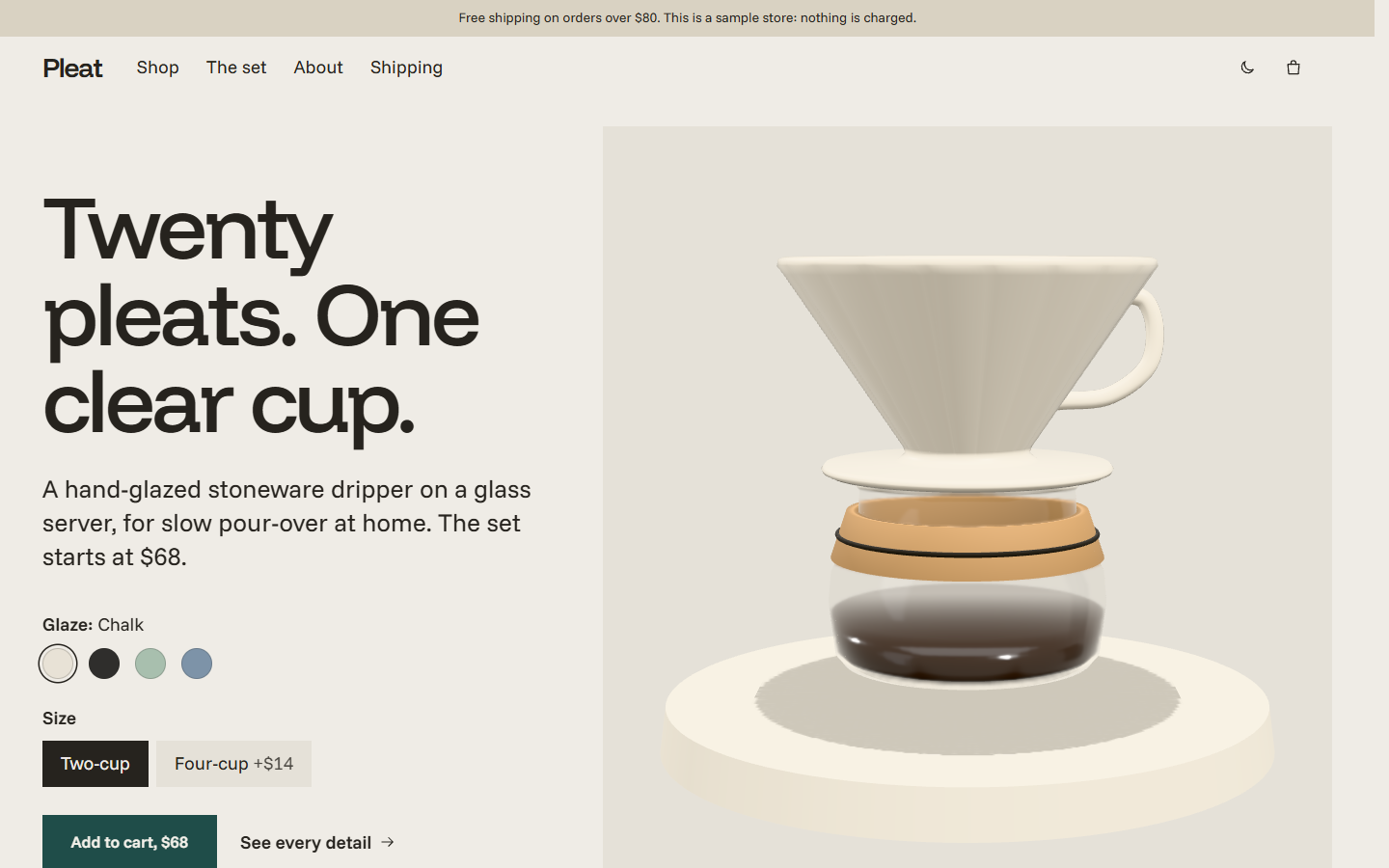 Orbit home page, light theme