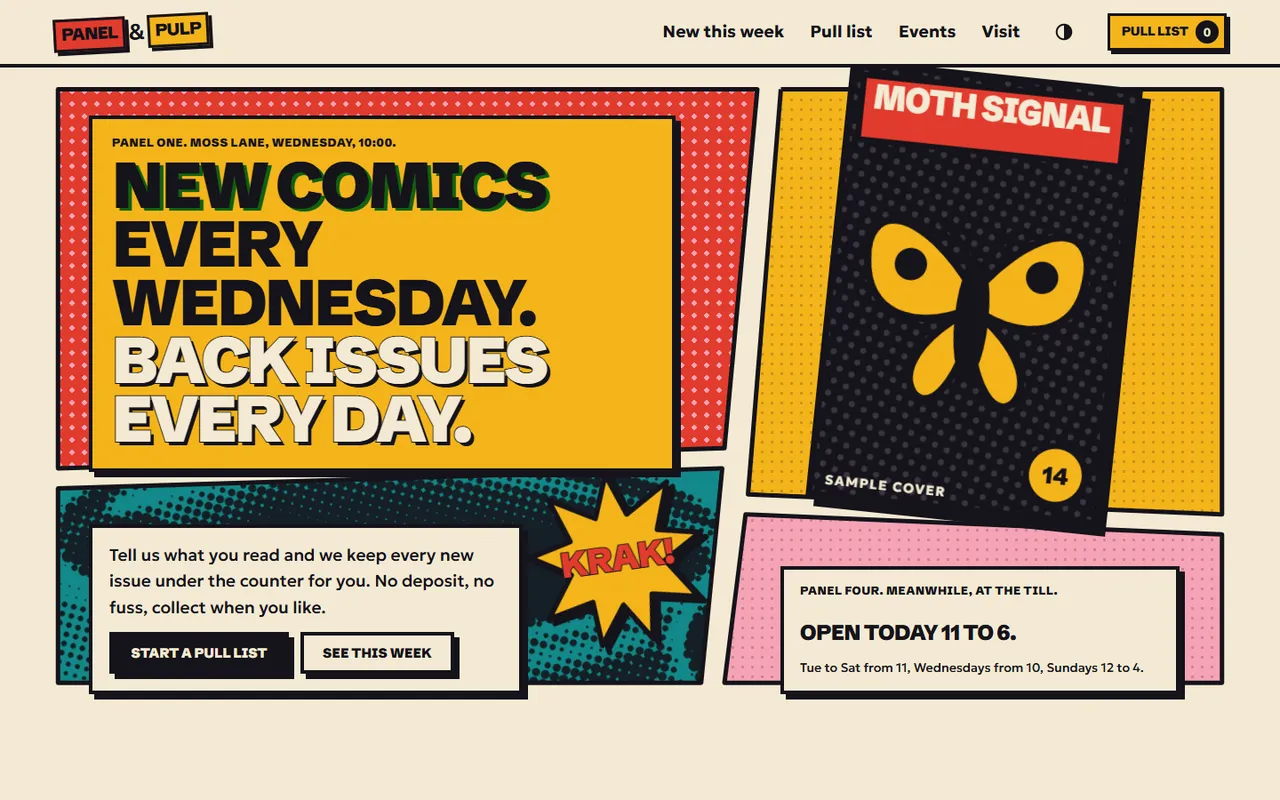Inkwell home page, light theme