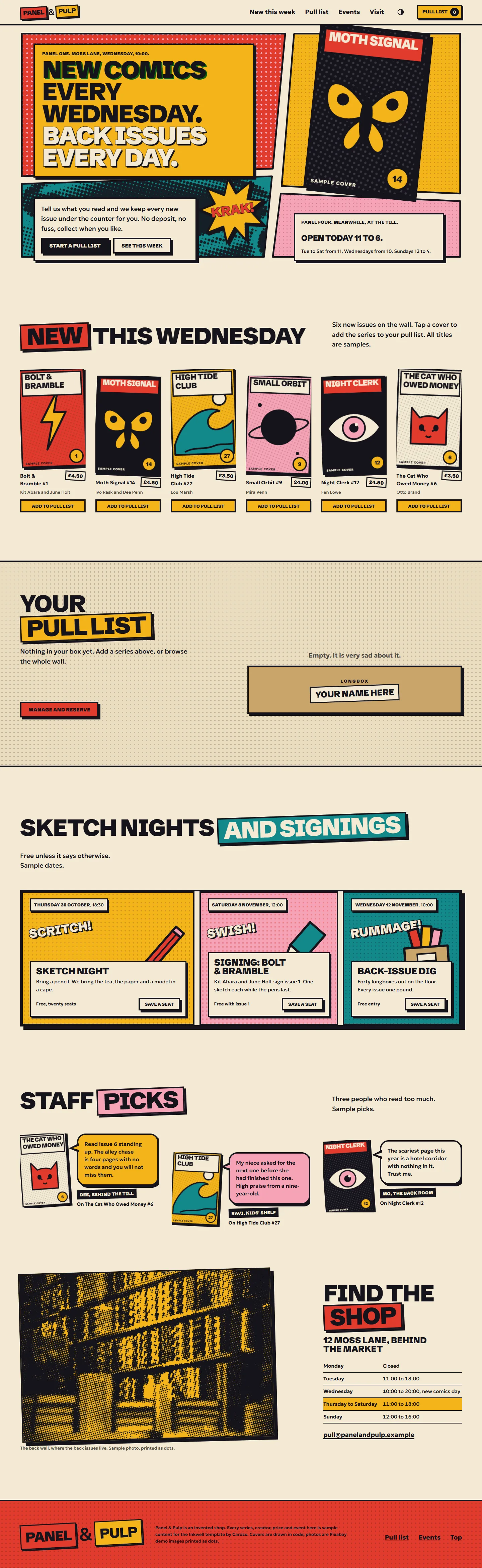 Inkwell home page, light theme, at 1440 pixels wide