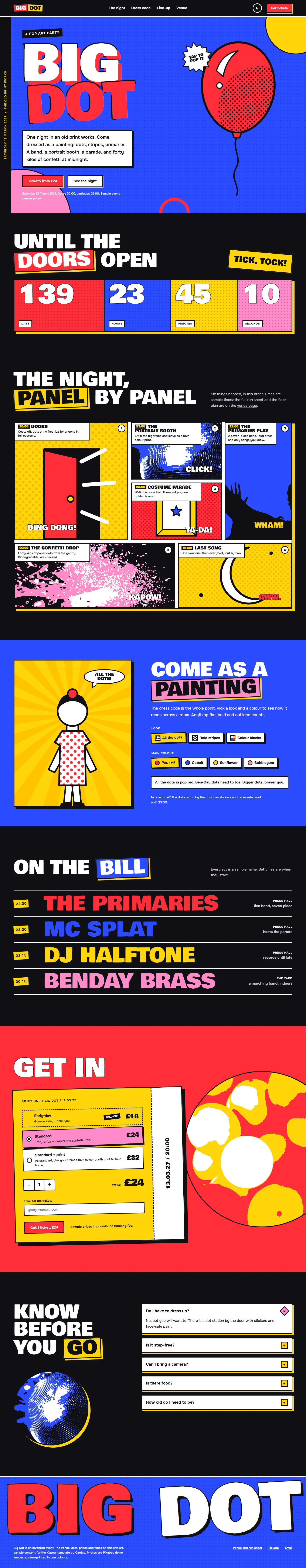 Kapow home page, dark theme, at 1440 pixels wide