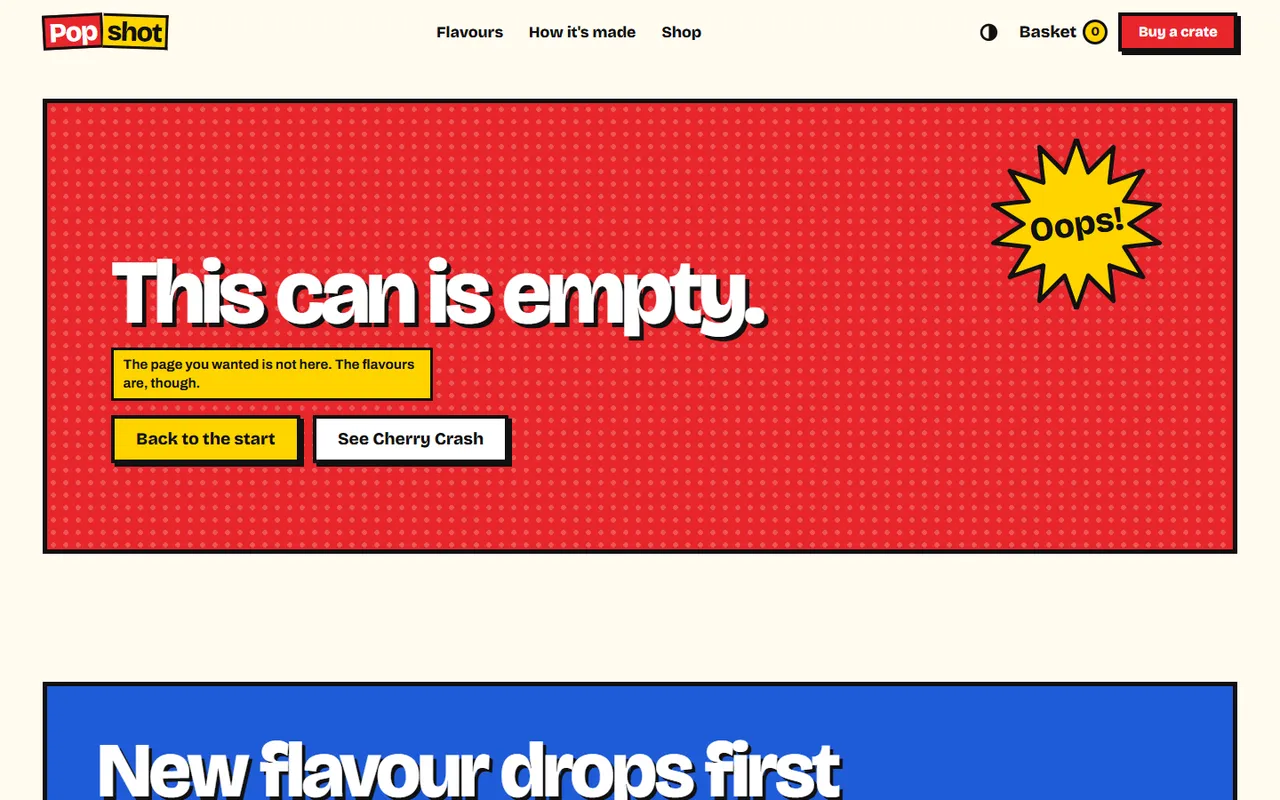 Popshot: 404 page