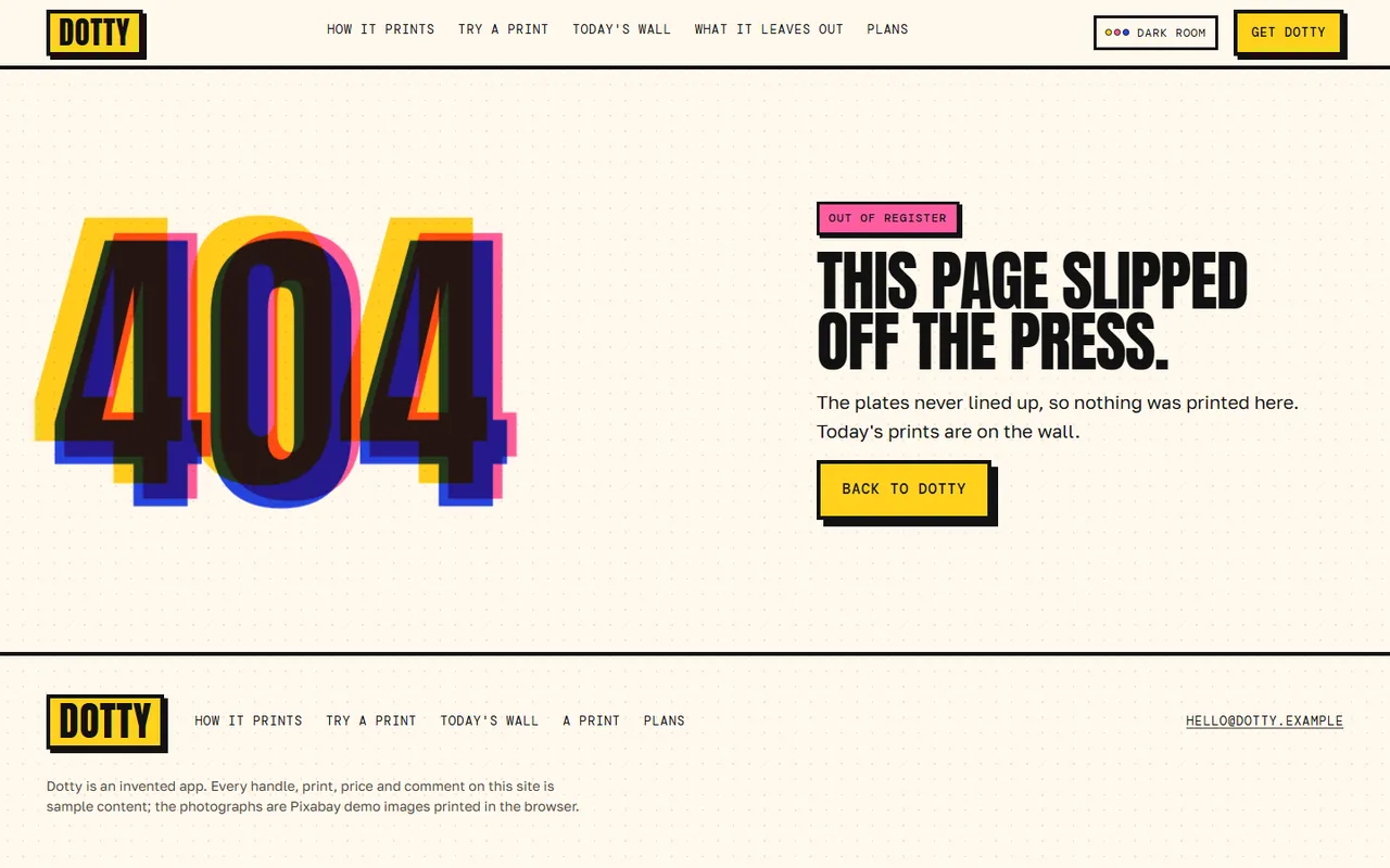 Plates: 404 page