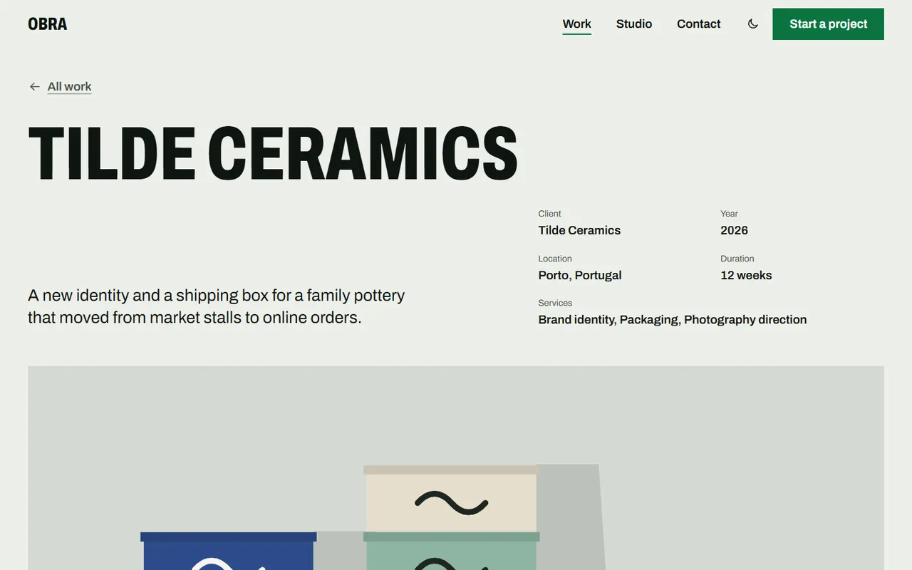Studio: case study page
