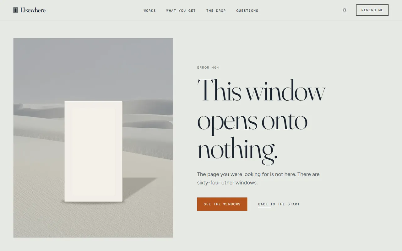 Elsewhere: 404 page