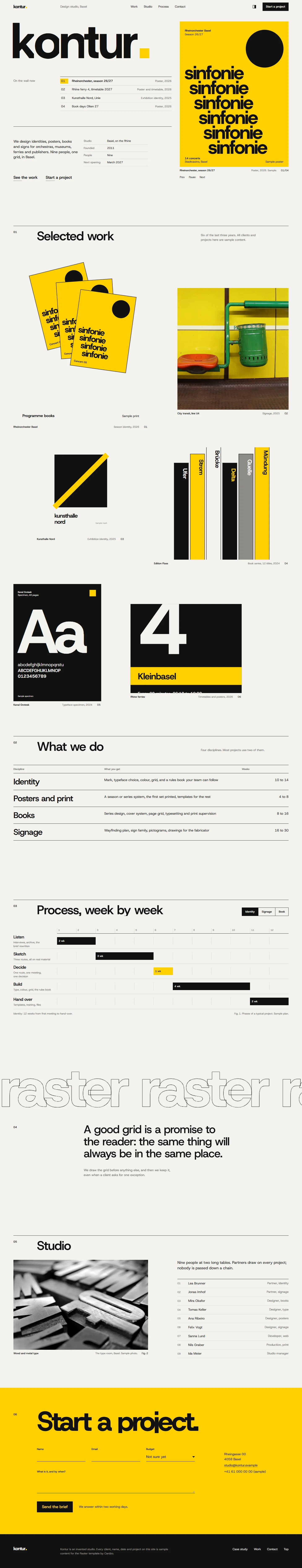 Raster home page, light theme, at 1440 pixels wide