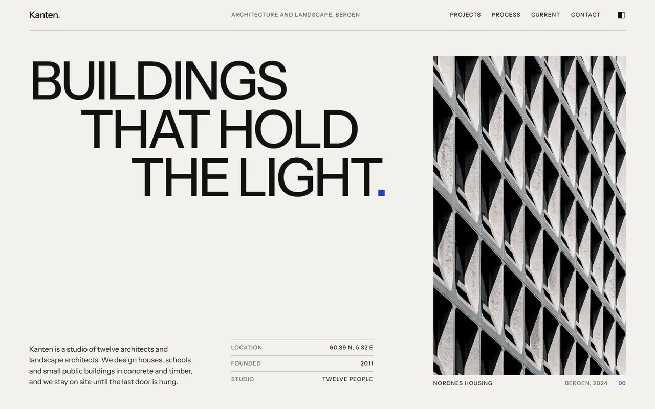 Raster home page, light theme