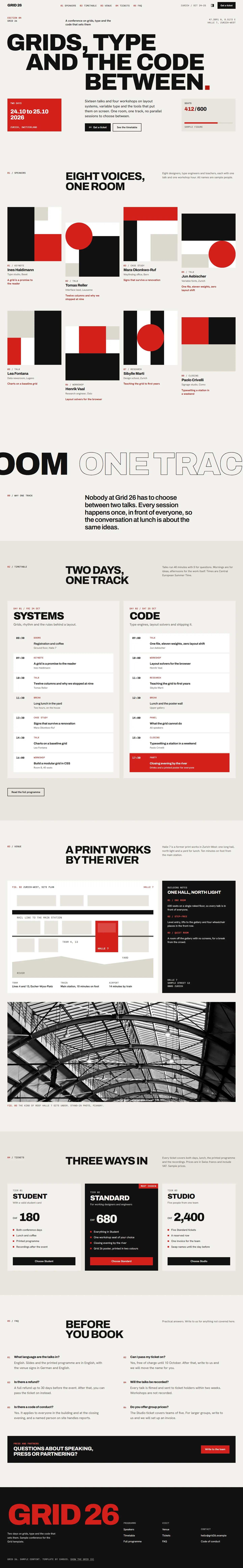 Grid home page, light theme, at 1440 pixels wide