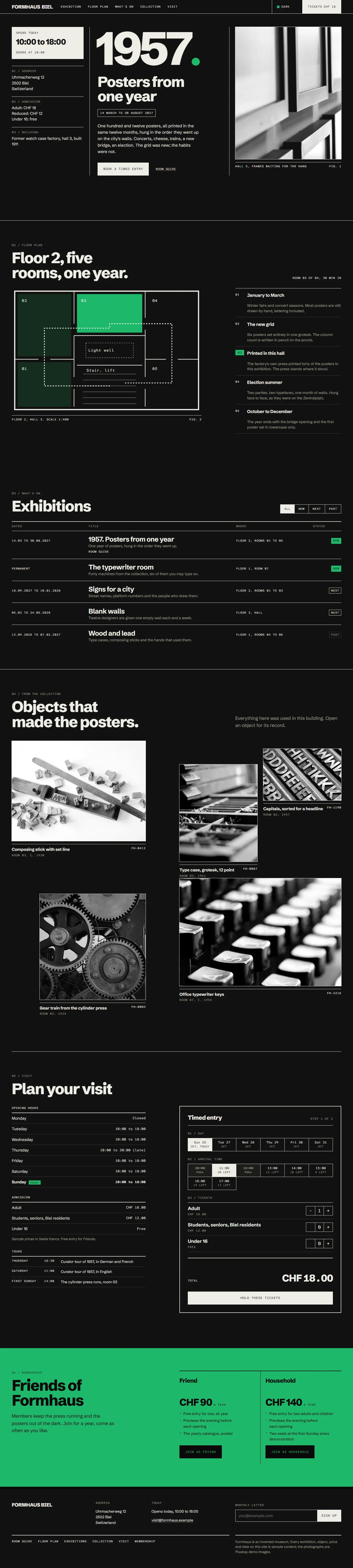 Raster home page, dark theme, at 1440 pixels wide