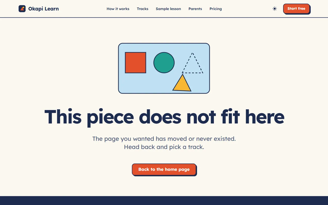 Okapi: 404 page