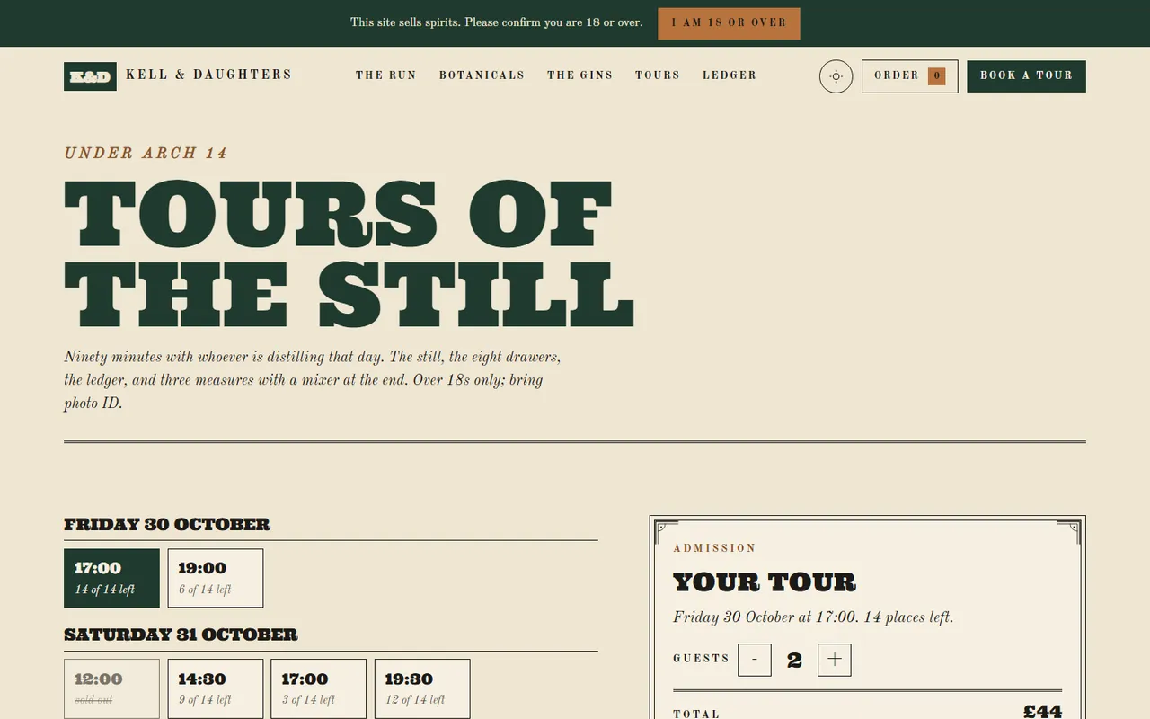 Kell & Daughters: tours page